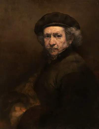 Self-Portrait with Beret and Turned-Up Collar Rembrandt